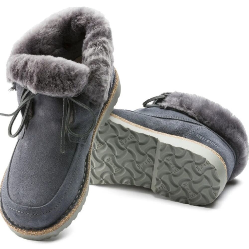 Birkenstock Bakki Suede Graphite Gray fur lined boots EU 41/US 10 ankle bootie